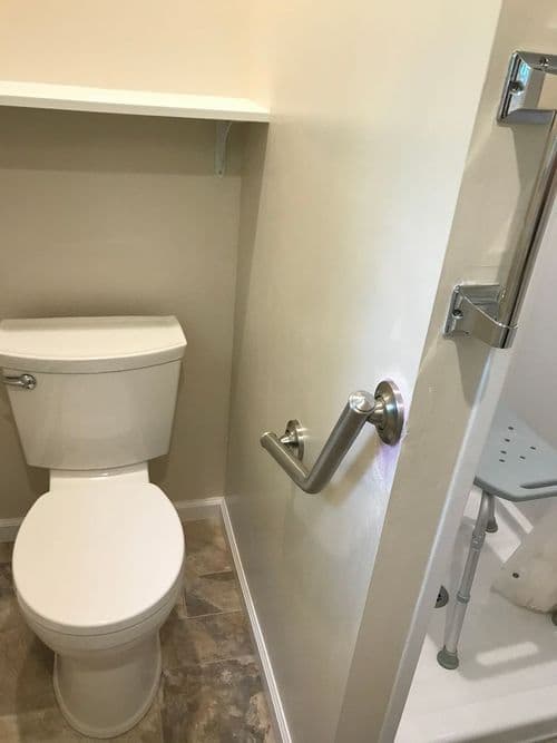 Comfort Height Toilet with Grab Bar Installations
